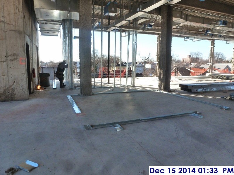 Started the 3rd floor interior metal framing Facing West